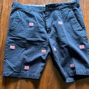 Men's Embroidered Flag Navy Shorts